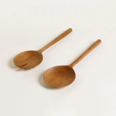 Set cubiertos 30x10cm ensalada madera teca - comprar online