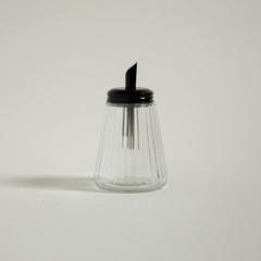 Azucarera conica rayas 300 ML tapa negra