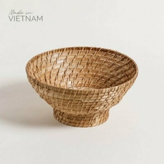 Centro mesa/canasta bamboo/rattan 29x14cm