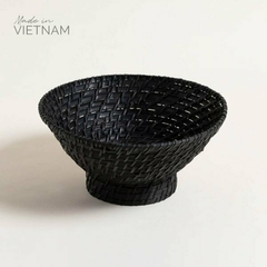 CENTRO DE MESA BAMBOO Y RATAN NEGRO