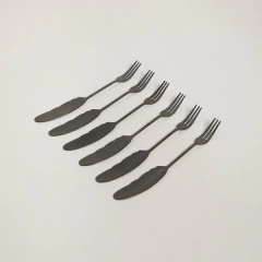 SET X 6 TENEDORES PLUME NEGRO MATE 16 CM en internet