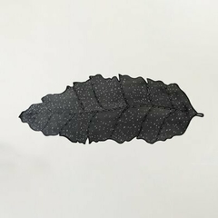 CAMINO PVC HOJA NEGRO 90X33 CM
