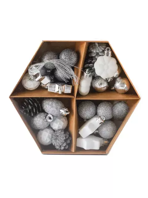 Set de esferas y adornos x24 Silver - comprar online