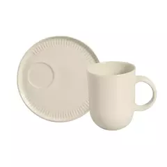 Set taza y plato Crudo 330m - Gres en internet