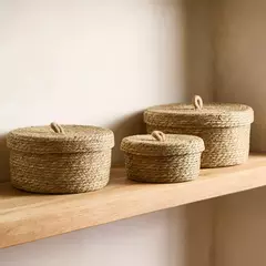Canasta 30x15cm seagrass c/tapa - comprar online