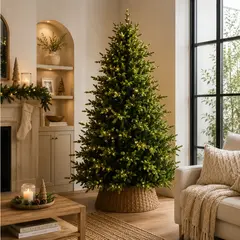 Árbol 180cm c/luz /control remoto/base simil yute