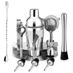 SET BAR 12 PIEZAS ACERO INOX CON BASE