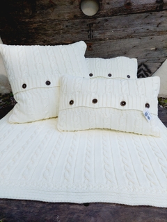 PIE CAMA 2PLAZAS tejido OCHITOS natural - comprar online