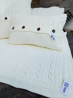 PIE CAMA 2PLAZAS tejido OCHITOS natural