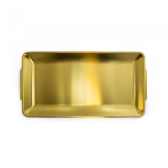 Bandejita 32x16cm acero inox dorado - comprar online