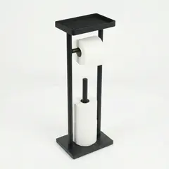 Porta Papel Higiénico NEGRO C/bandeja - comprar online