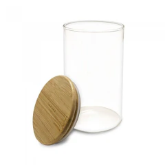 Frasco 1l. vidrio tapa bamboo 16.3x10cm - comprar online