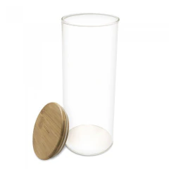 Frasco 1.5l. vidrio tapa bamboo 24.5x10cm - comprar online