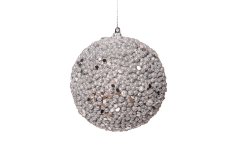 Bola 6cm fantasy hojitas plata