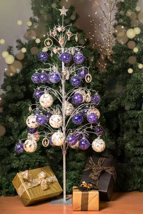 Arbol deco PLATA 1metro sin adornos