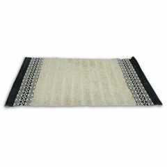 Alfombra 50x80cmnatural c/guarda gris y flecos en internet
