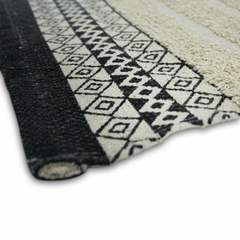 Alfombra 50x80cmnatural c/guarda gris y flecos - tienda online