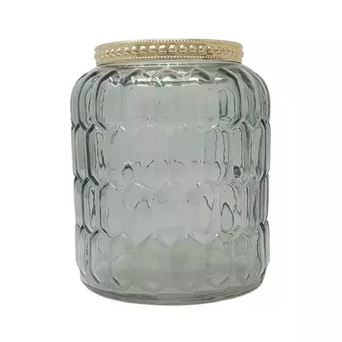PORTAVELA DE VIDRIO VERDE 11x11x12,3cm - comprar online