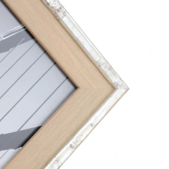 Portarretrato 13x18cm efecto madera y borde plata - comprar online