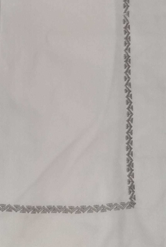 2 Fundones 50x100 almohada bordado en GRIS CLARO