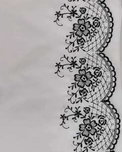 2 Fundones 50x80 almohada bordado en NEGRO