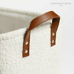 Canasto BOUCLE RECT. Blanco Chico - comprar online