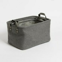 Canasto BOUCLE RECT. Gris Chico - comprar online