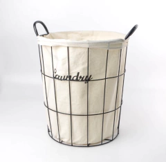 Canasto 35Xh40cm alambre y tela