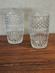 setx6 Vasos de vidrios Labrados transp