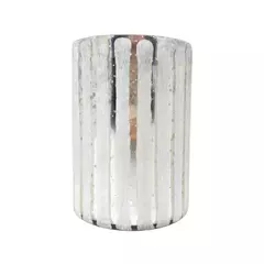 PORTAVELA DE VIDRIO BLANCO 17CM