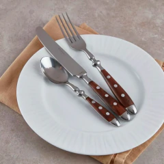 SET X24 CUBIERTOS MEDITERRANEAN WOOD - comprar online