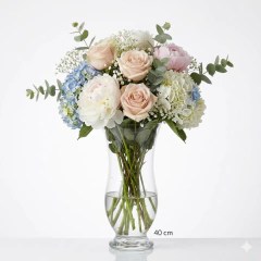 Florero copon vidrio 40cm