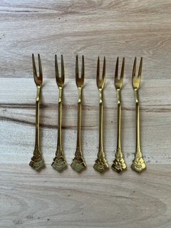SET X 6 tenedor girasol dorado