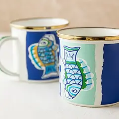 Jarrito/mate enlozada peces 240ml