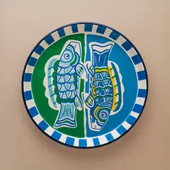 Plato/bandeja enlozada peces 26cm