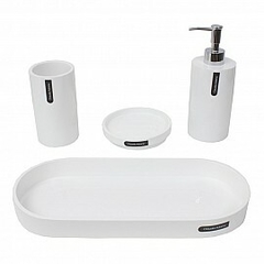 Bandeja 31x13x3cm resina ovalada blanca