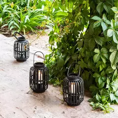 Farol 16xH23 bambú NEGRO