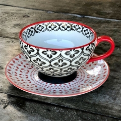 Taza Mug Roja y negra 350ml (sin plato)