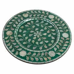 PLATO DE SITIO FLORES verde 33cm