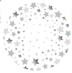 PLATO SITIO PAPELX24 Un. 34cm ESTRELLAS PLATEADAS
