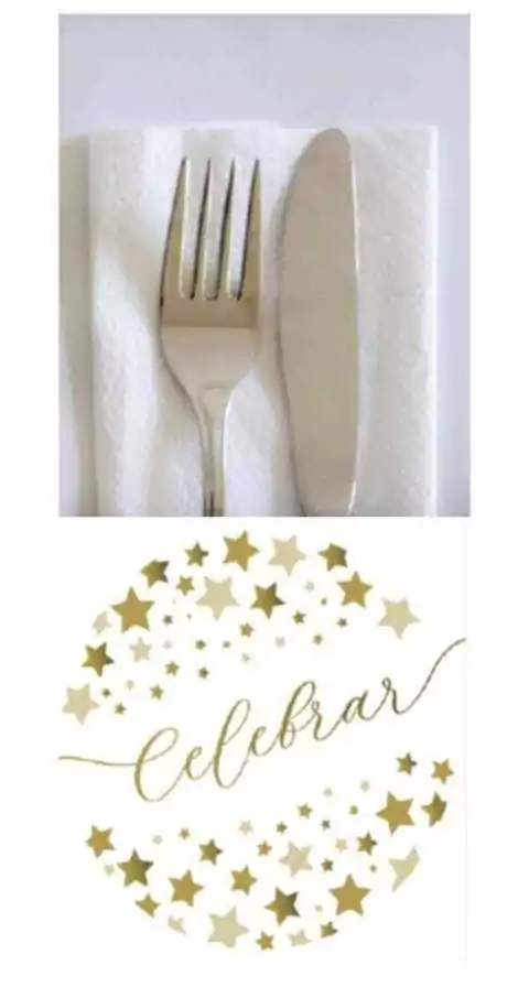 Portacubierto/servilleta x24 un. CELEBRAR DORADO
