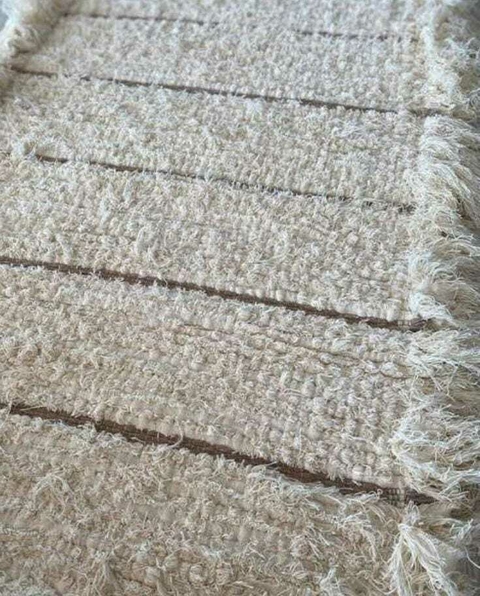 Alfombra Telar Algodón 0,60x1m RAYA FINA MARRON