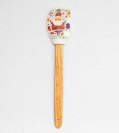 ESPATULA SILICONA Decorada, mango madera 29cm