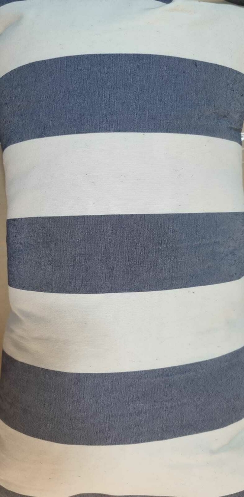 ALMOHADON TUSOR 50x25cm NATURAL/AZUL