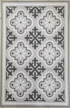 Alfombra vinílica 075- 49x70cm comb. blanco/negro - comprar online