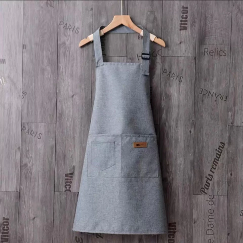 Delantal Unisex PARRILLERO Melange con Pechera - Plastificado del lado de atrás | 60 x 80 Cm. Aprox