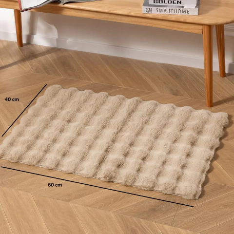 Piel de Conejo - Costado de Cama | Alfombra | Felpudo de Bienvenida - Antideslizante