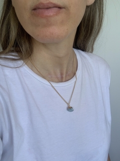 Collar Aguamarina Dorado - tienda online