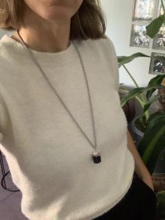 Cadena fina con Turmalina mediana - tienda online