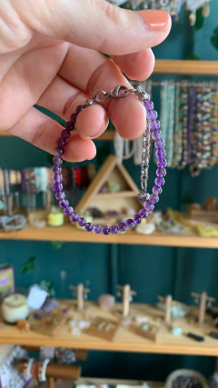 Pulsera fina de piedra Amatista - comprar online